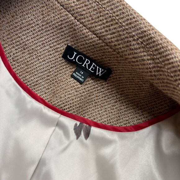 J.Crew Shrunken Fit Wool Blazer Jacket in Tan Size 14 - Picture 11 of 13